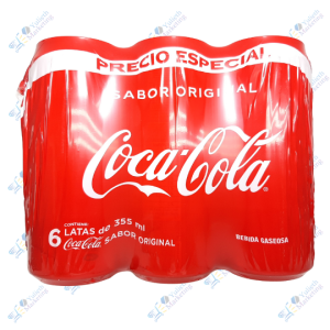 Coca Cola Gaseosa en Lata 355ml Packx6u