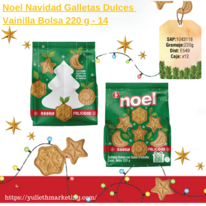 Noel Navidad Galletas Dulces Vainilla Caja x 12u Bolsa 220 g - 14